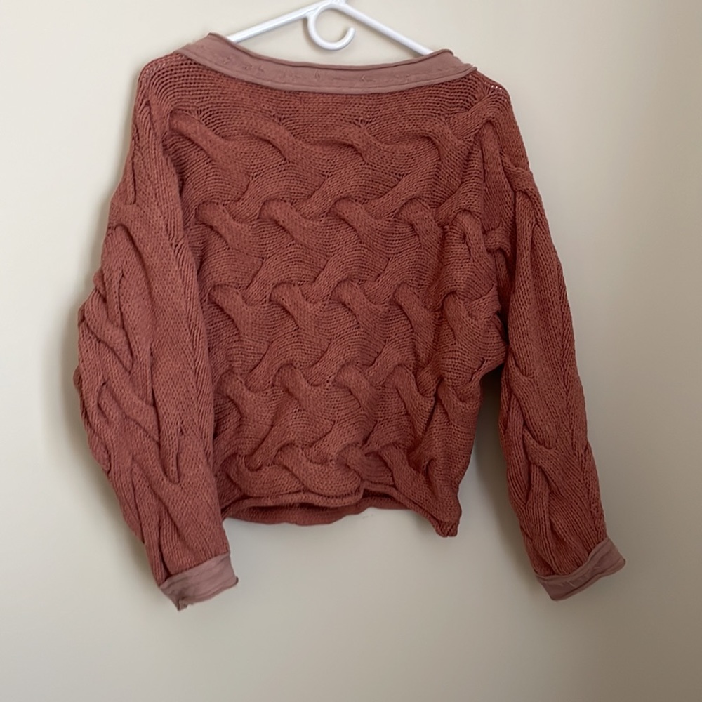 Elan Lena Wide Neck Chunky Knit Balloon Sleeve Sweater Size Medium - Picture 3 of 6